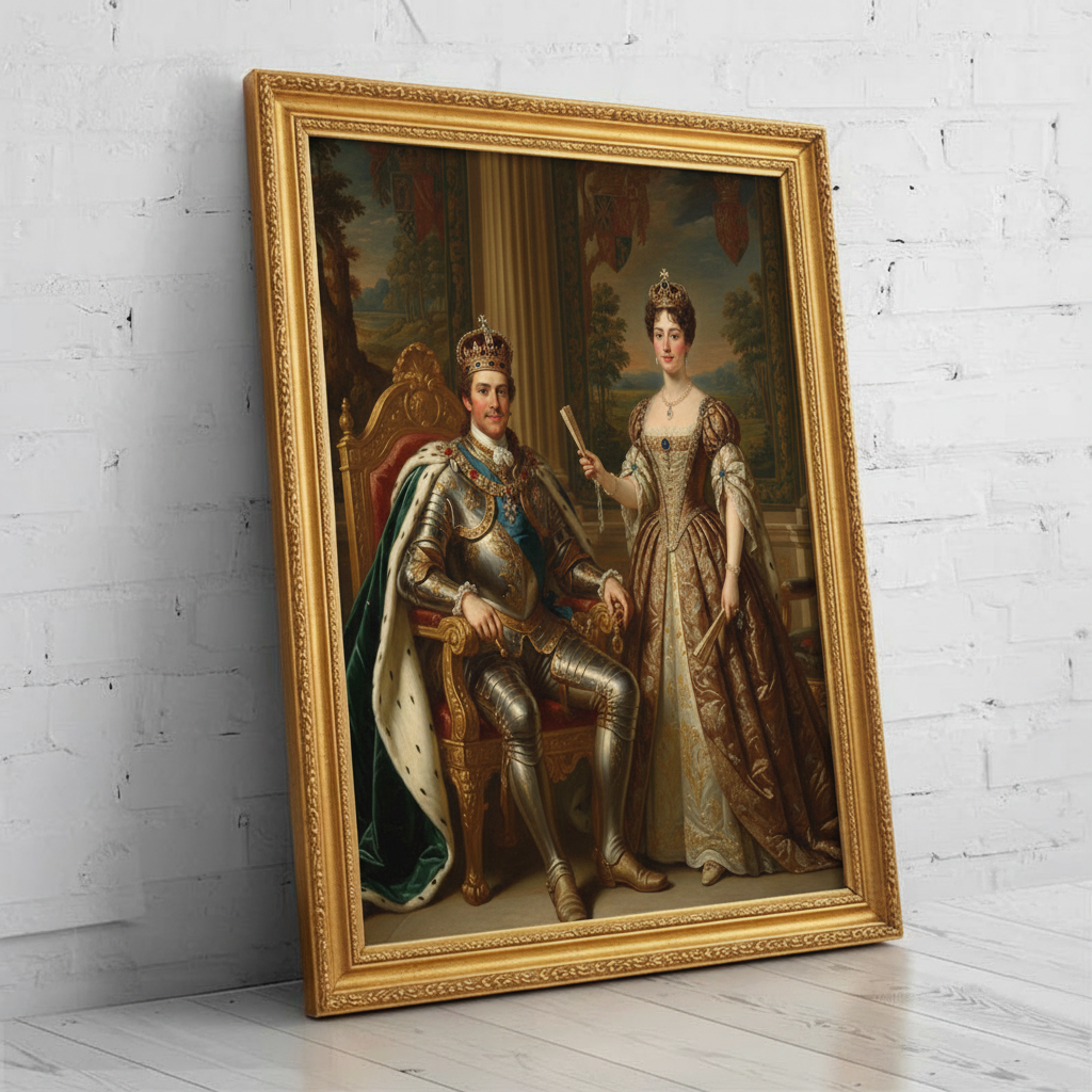 A custom portrait of a man in a gold-embroidered royal uniform, depicting him as Brave Royal Alliance of royal heritage.